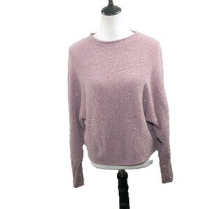 Rue 21 Pink Metallic Sparkle Crew Neck Sweater Size Medium